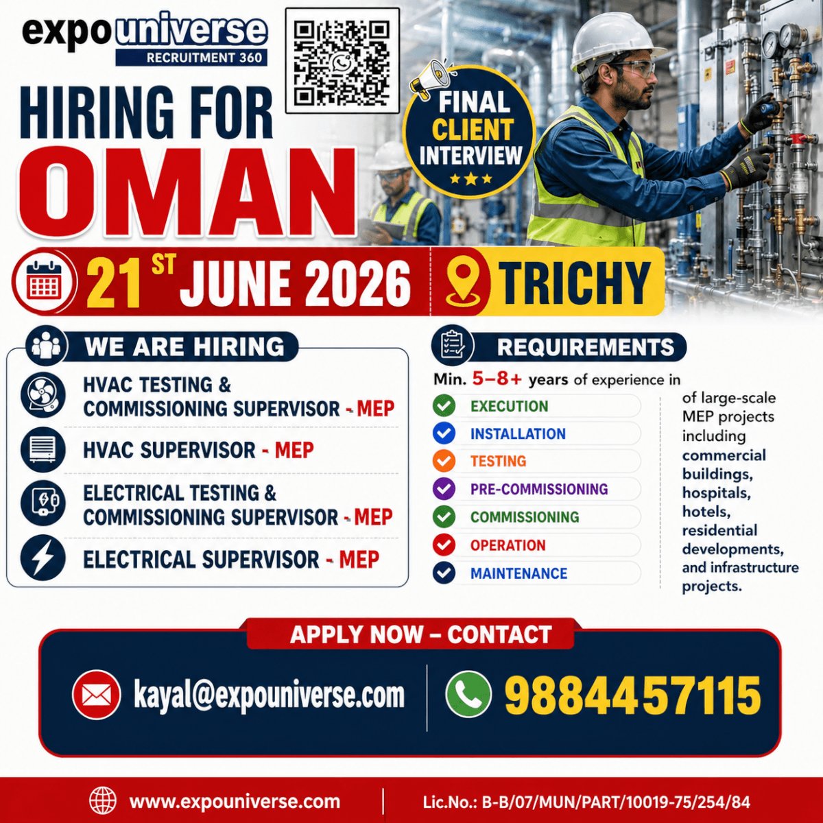 Hiring for Oman - Client Interview @ Trichy