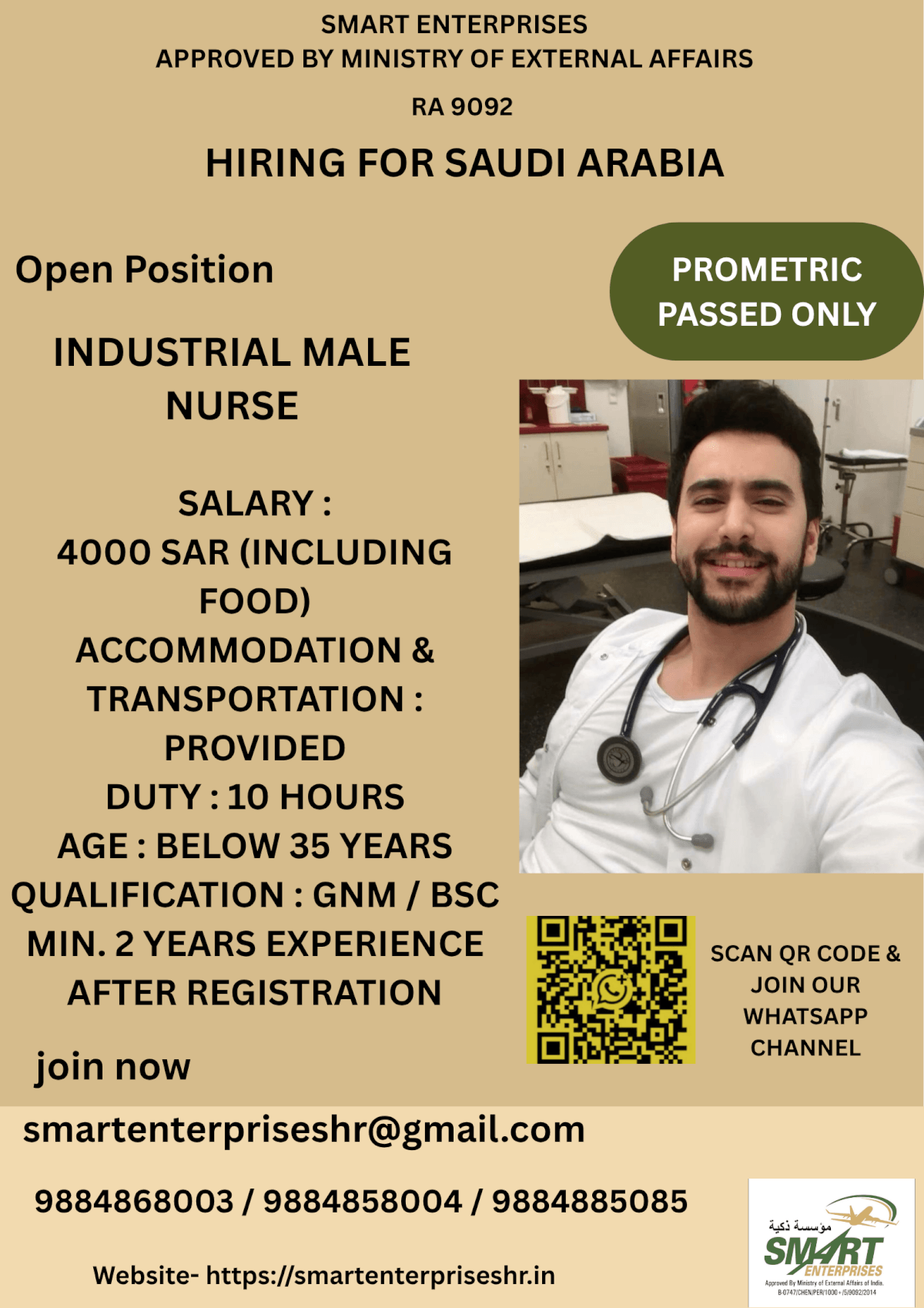 URGENT REQUIREMENT FOR SAUDI ARABIA