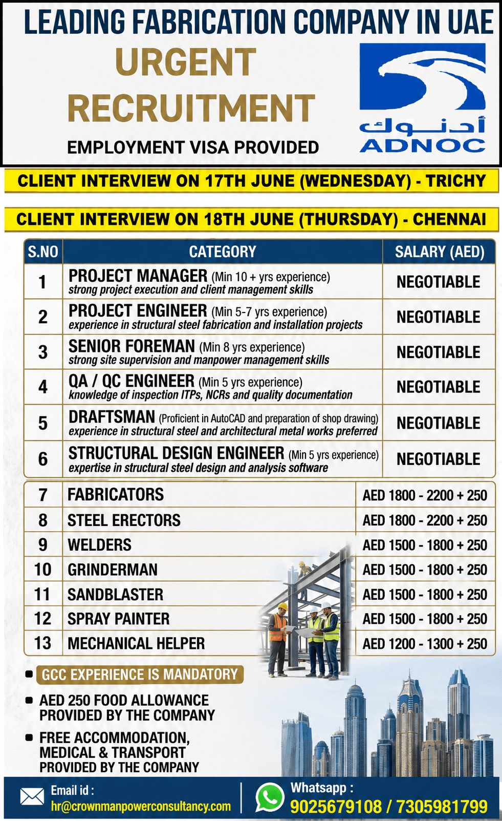 Hiring Now  Abudhabi