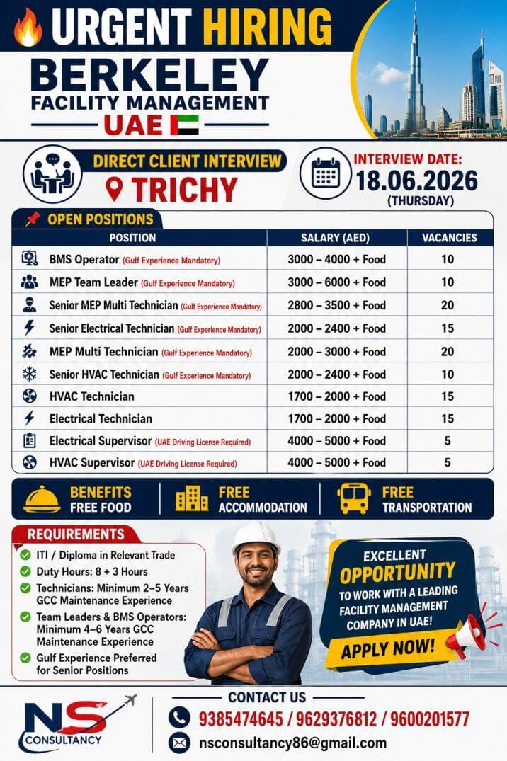 LEADING BERKELEY FACILITY MANAGEMENT COMPANY REQUIREMENT FOR DUBAI
