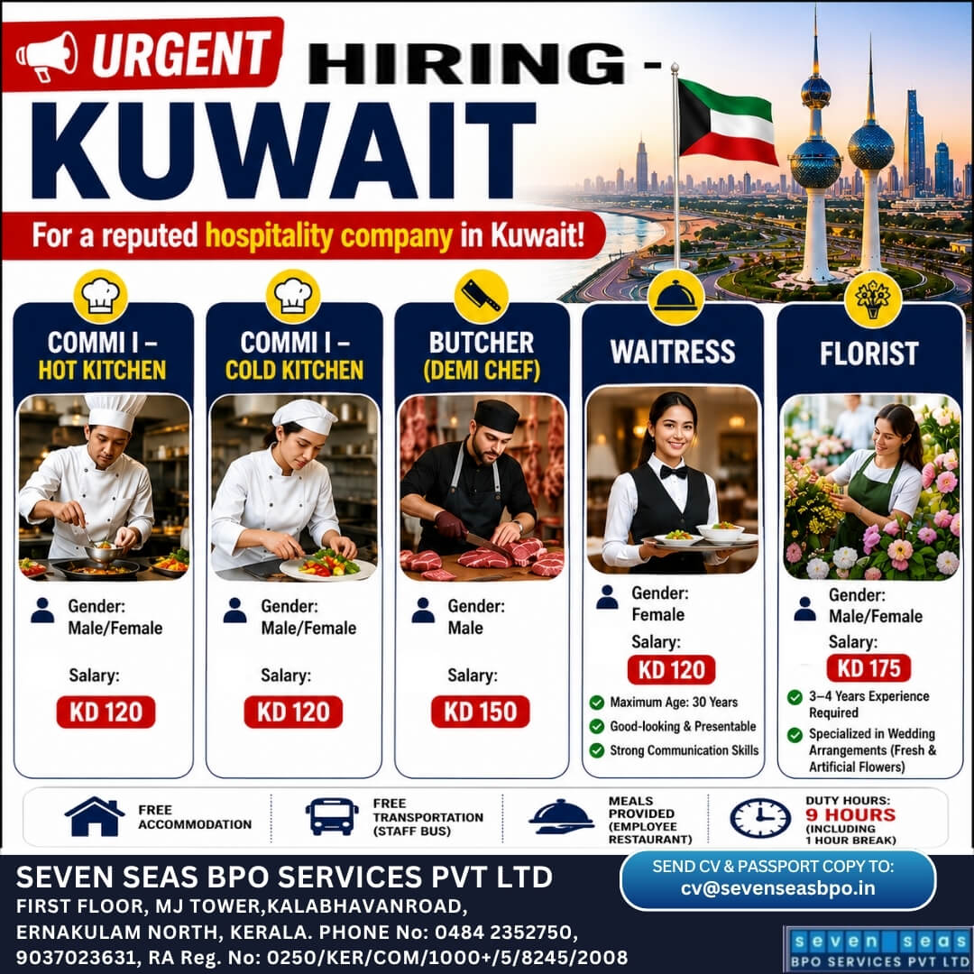 URGENT OVERSEAS HIRING  KUWAIT