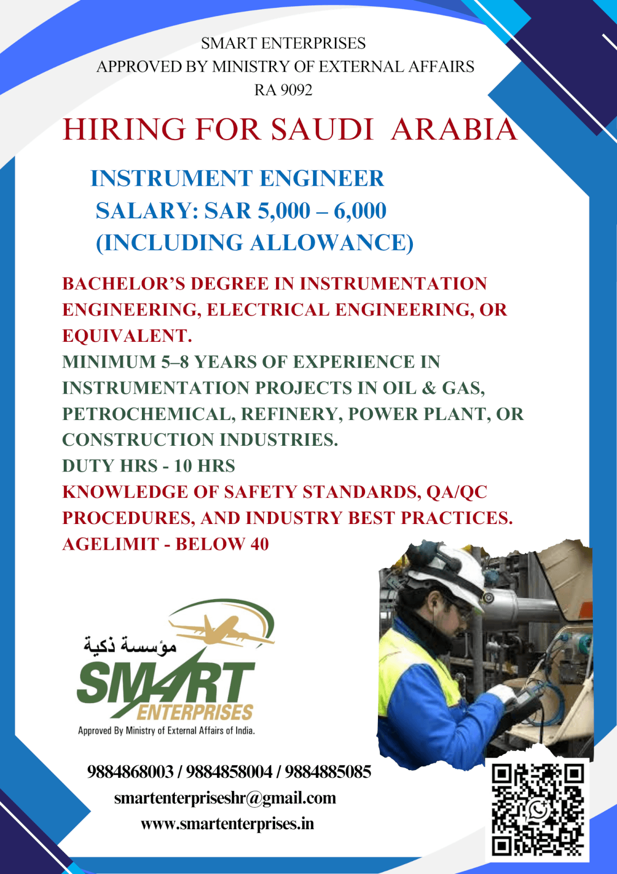 HIRING FOR SAUDI ARABIA