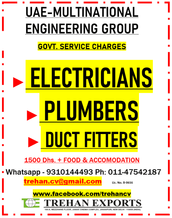 ELECTRICIANS PLUMBERS DUCT FITTERS