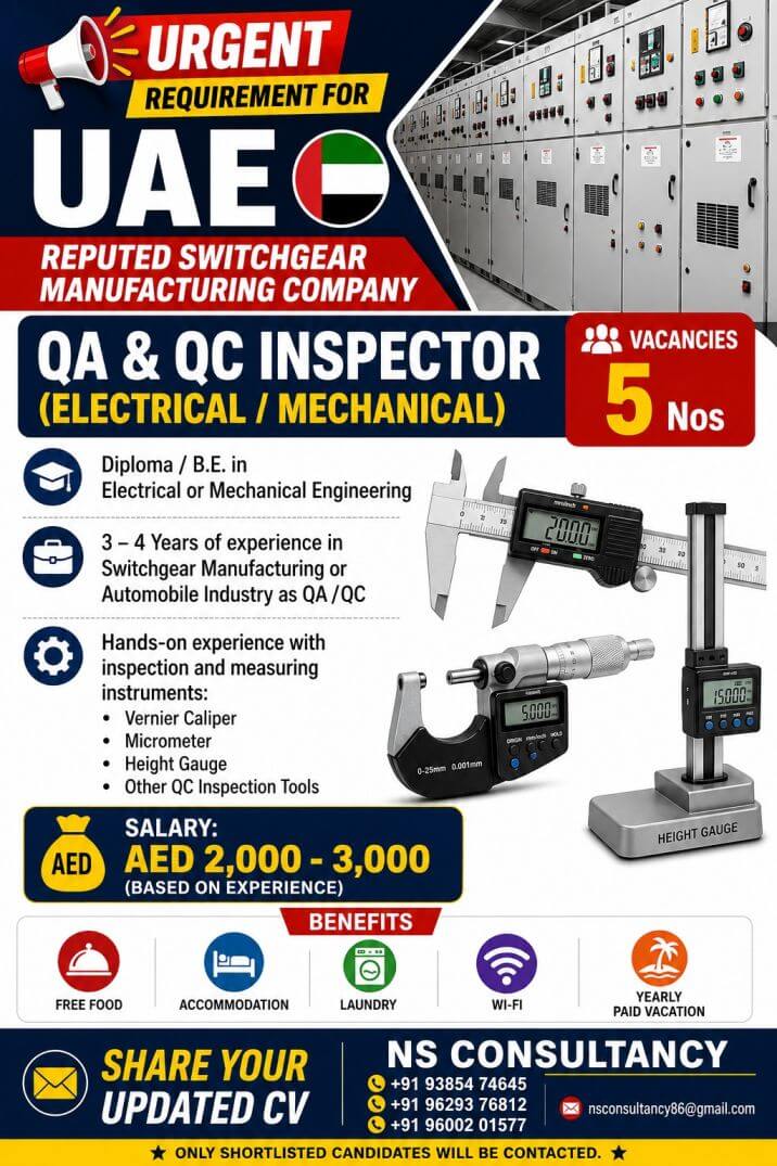 LEADING SWITCHGEAR MANUFACTURING COMPANY REQUIREMENT FOR UAE