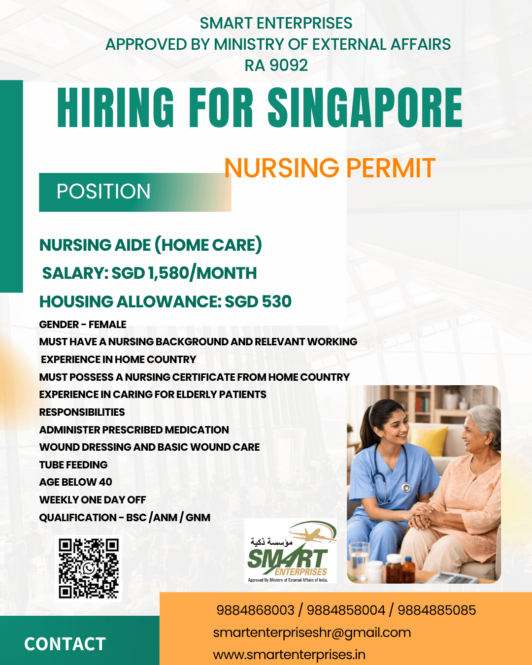 HIRING FOR  SINGAPORE