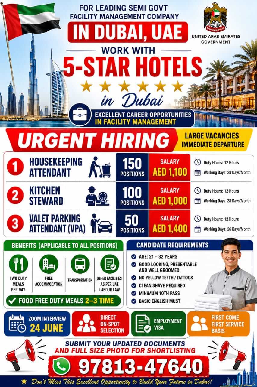 Urgent hiring for UAE