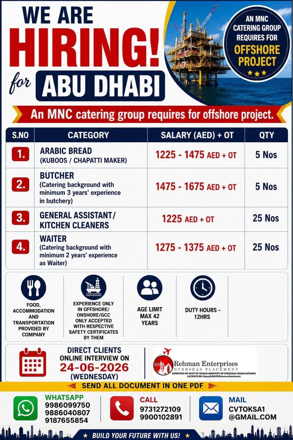 WE'RE HIRING FOR ABU DHABI