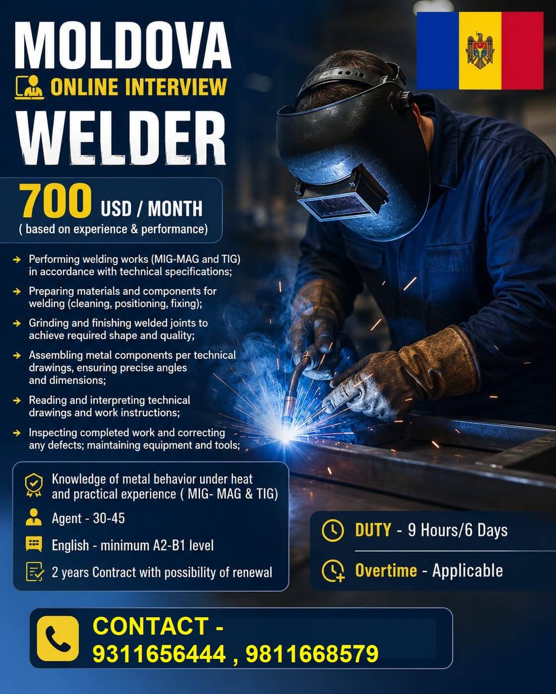 WELDER JOBS IN MALDOVA