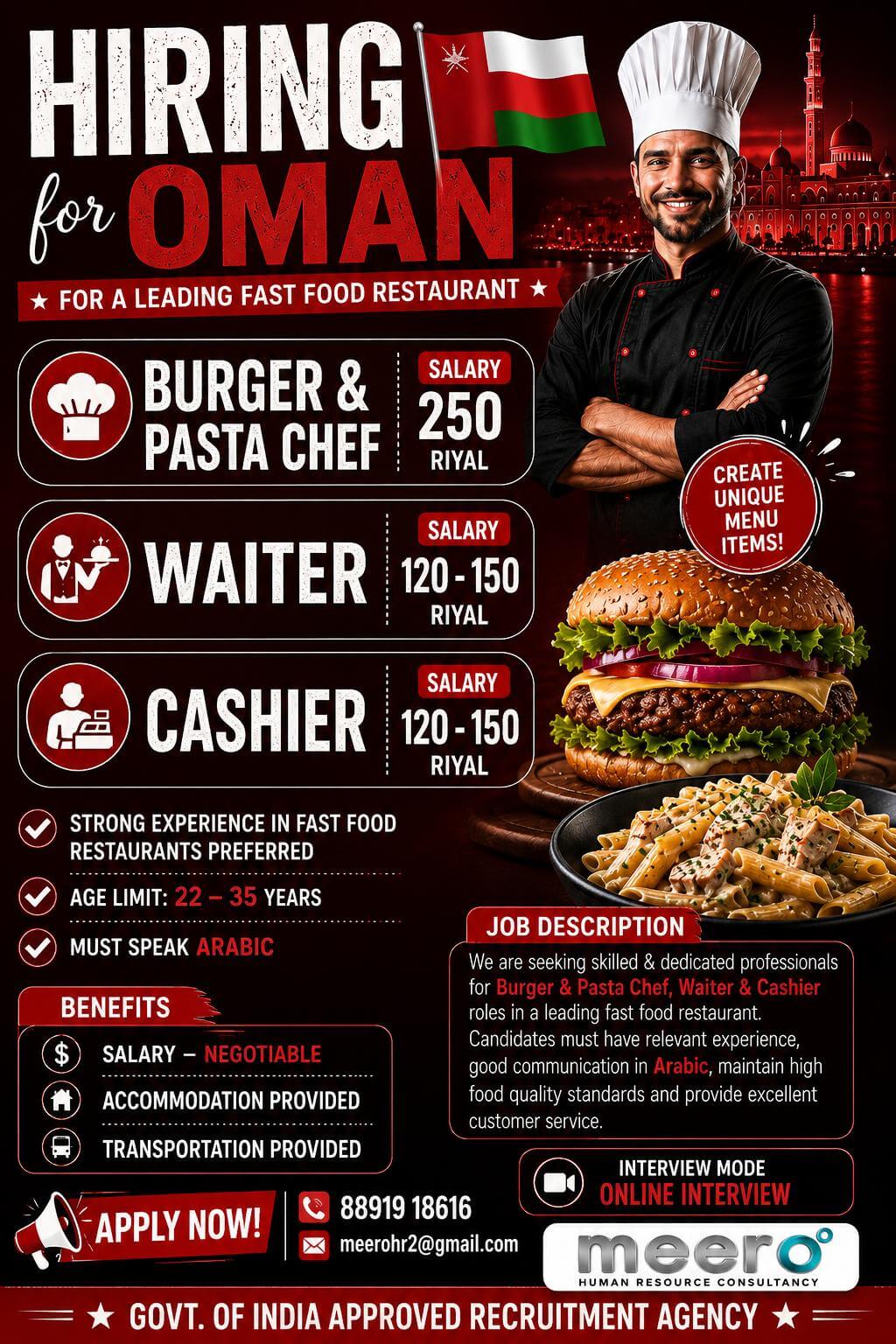 BURGER AND PASTA CHEF