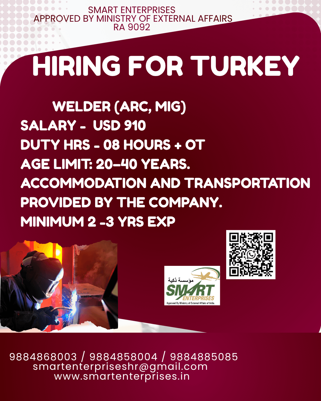 HIRING FOR TURKEY