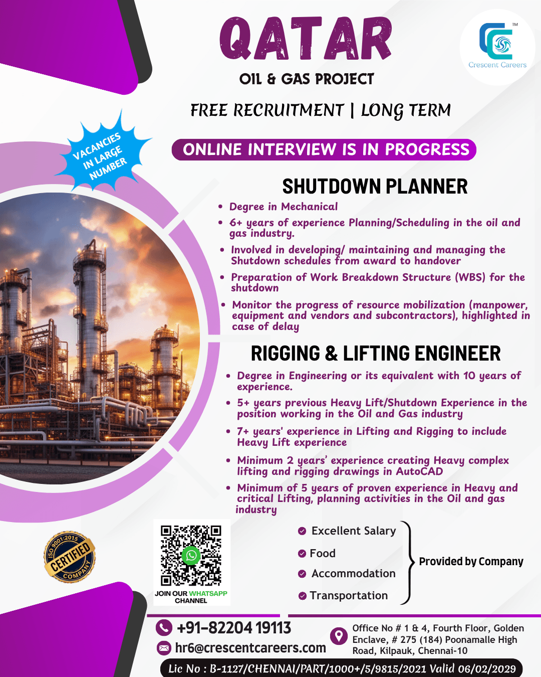 SHUTDOWN PLANNER / RIGGING & LIFTING ENGINEER