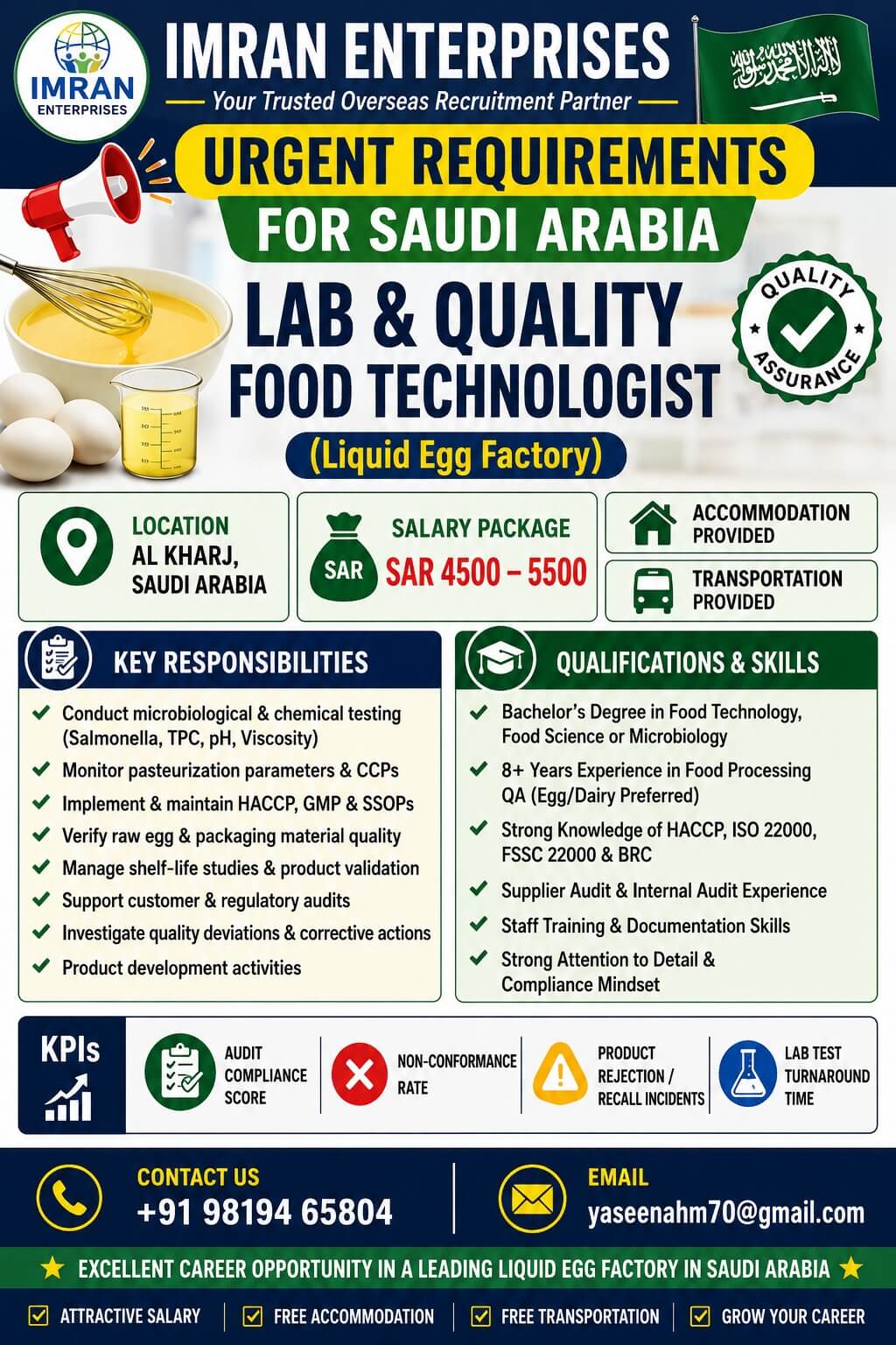 LAB & QUALITY FOOD TECHNOLOGIST