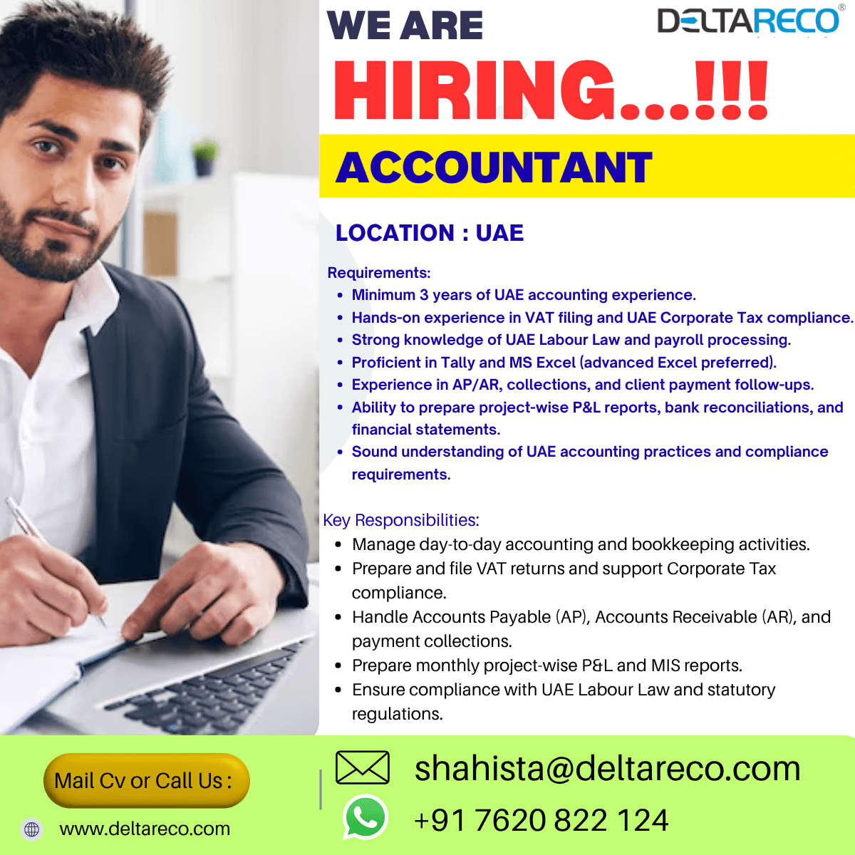 Hiring Accountant for  Dubai UAE