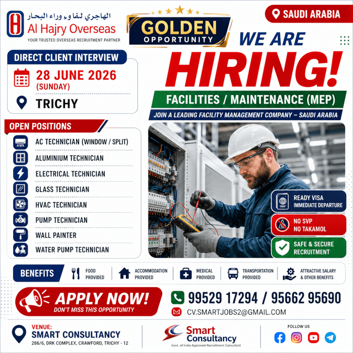 ? Saudi Arabia Facilities & Maintenance Jobs  Direct Client Interview