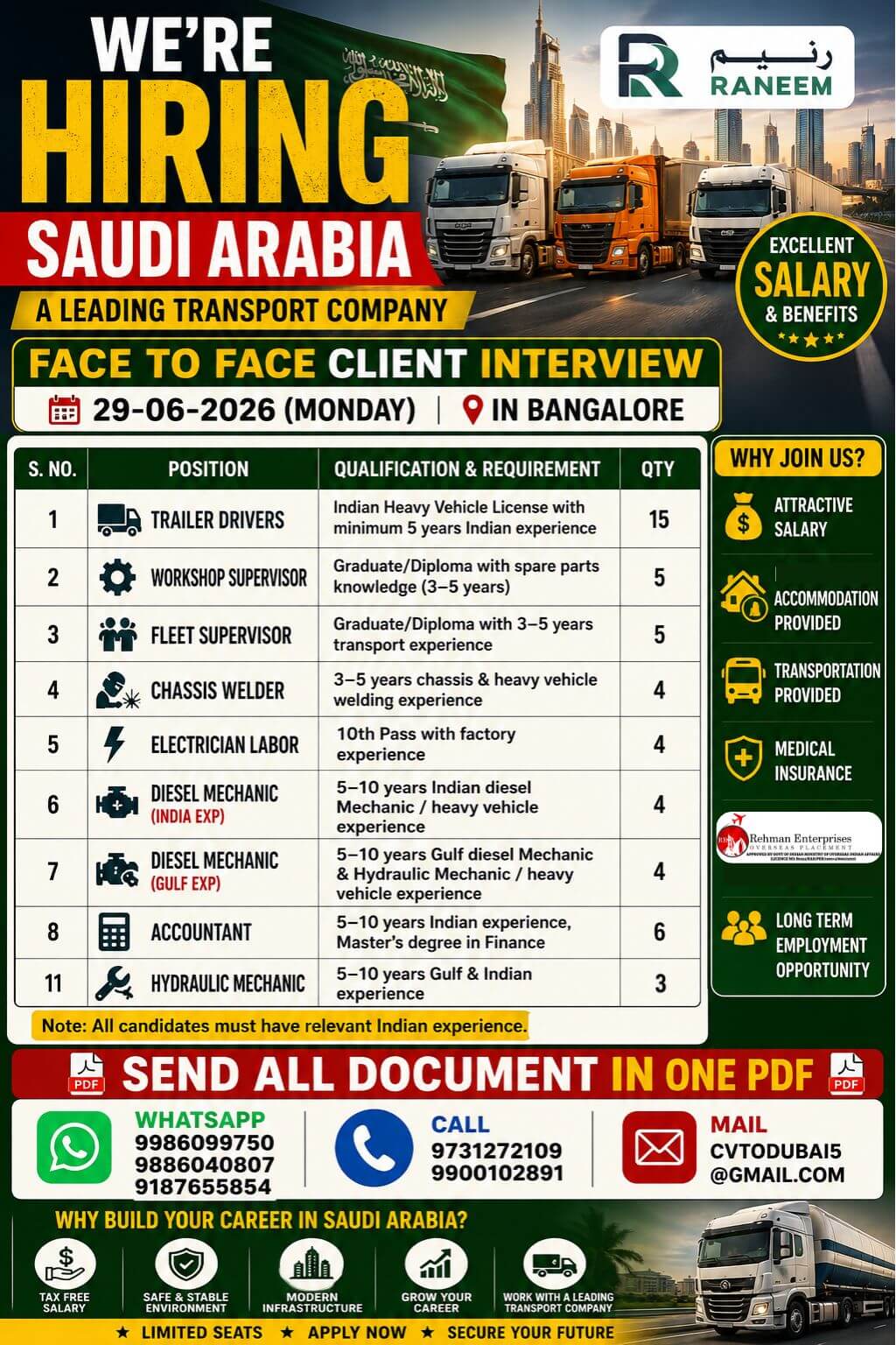 WE'RE HIRING FOR SAUDI ARABIA