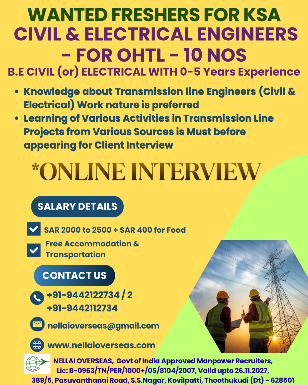 FRESH ENGINEERS FOR KSA