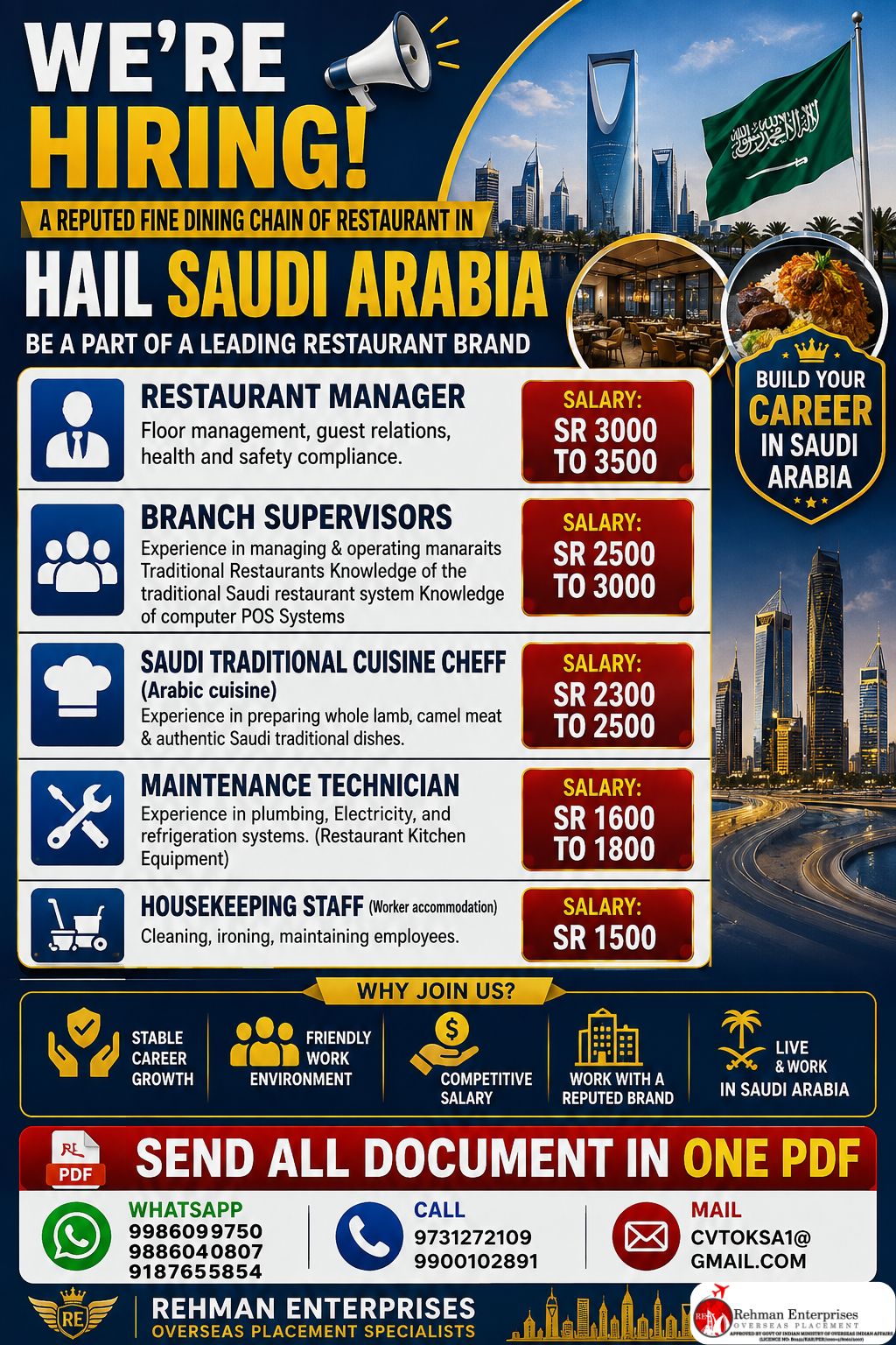 Multiple Positions - Fine Dining Restaurant Chain