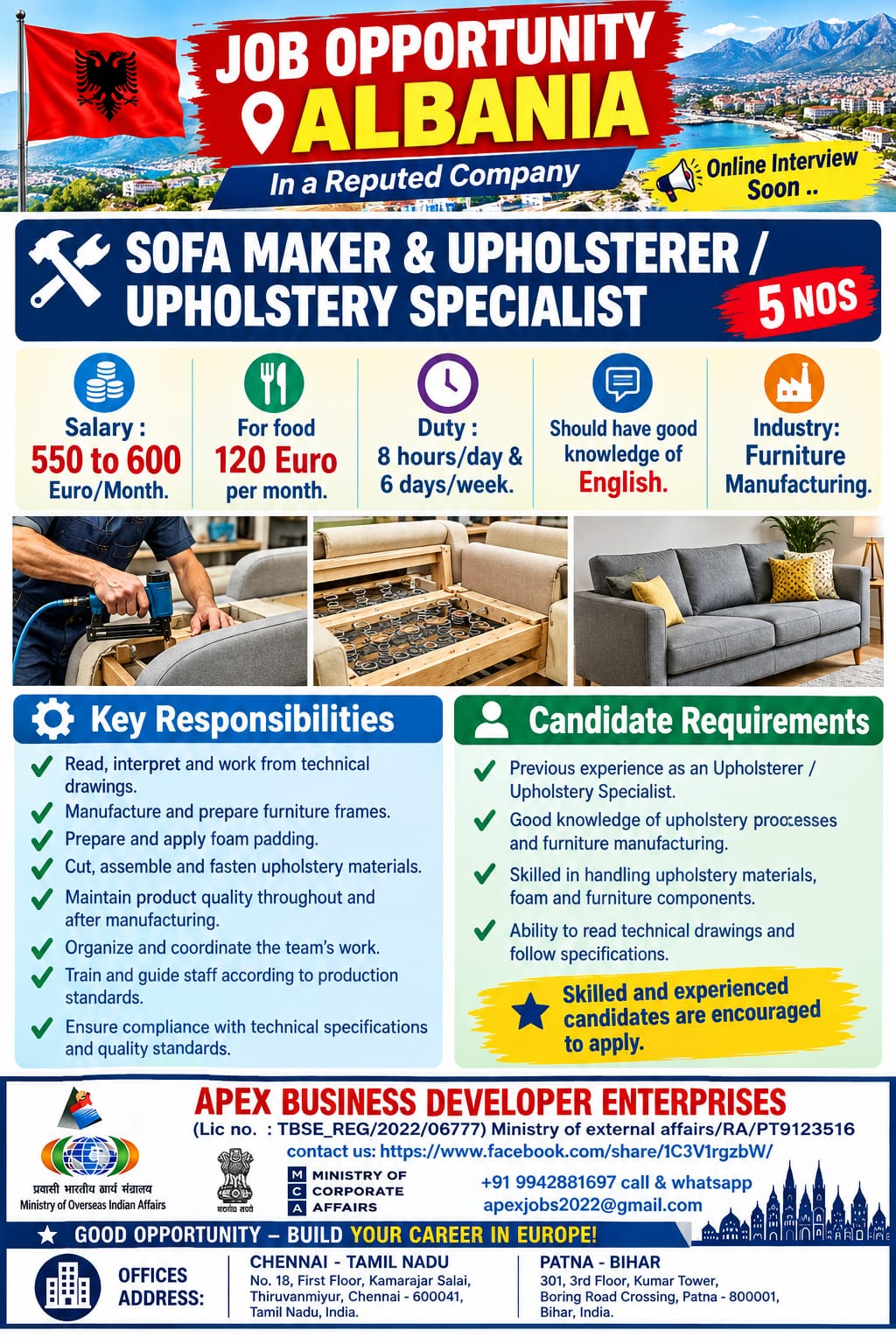 Upholsterer / Upholstery Specialist