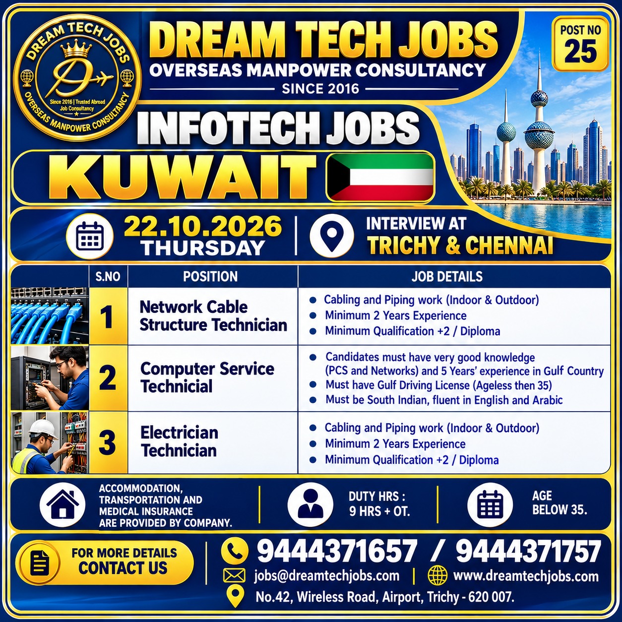 Infotech Jobs — DREAM TECH JOBS -TRICHY, Kuwait, Kuwait