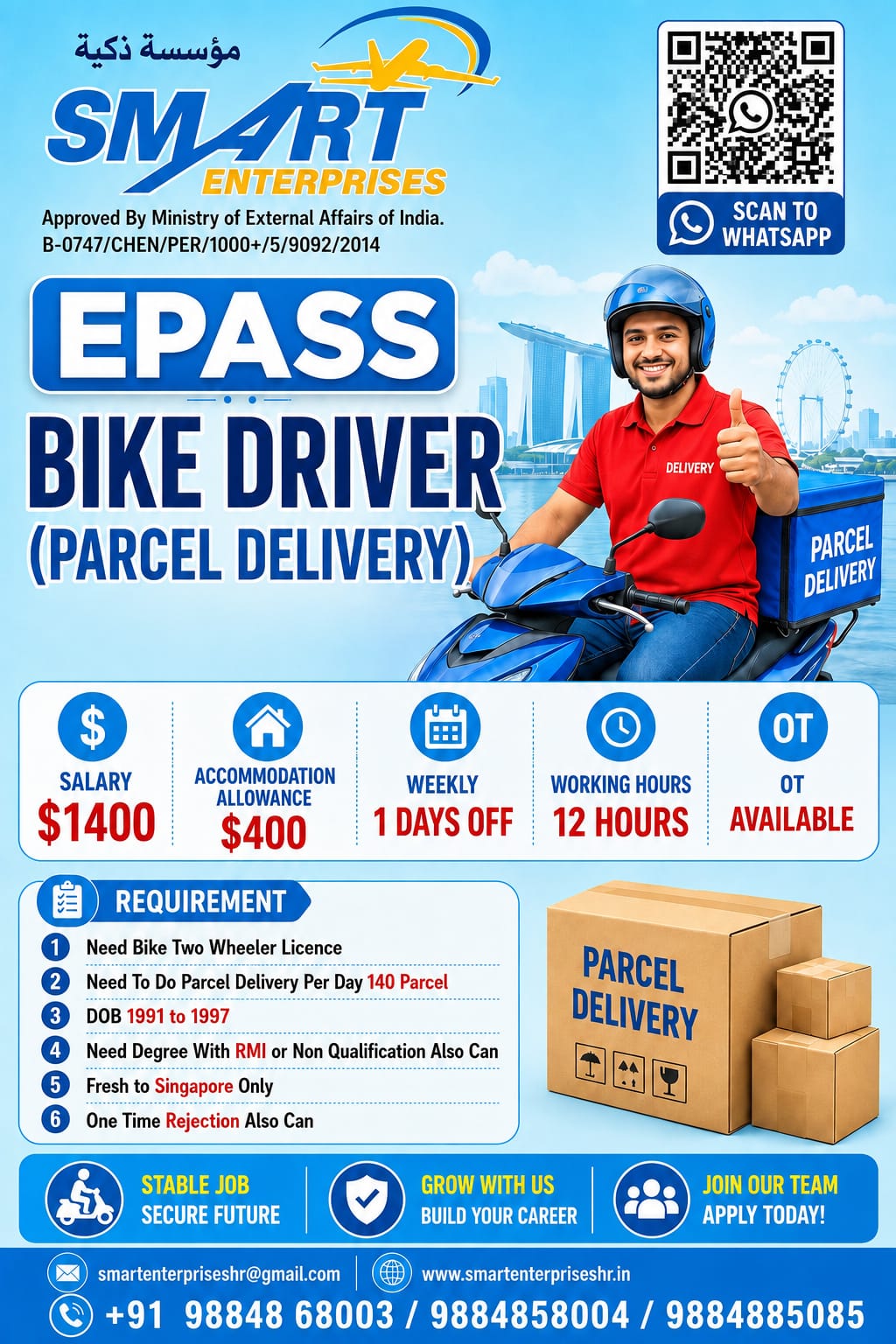 BIKE DRIVER (PARCEL DELIVERY)