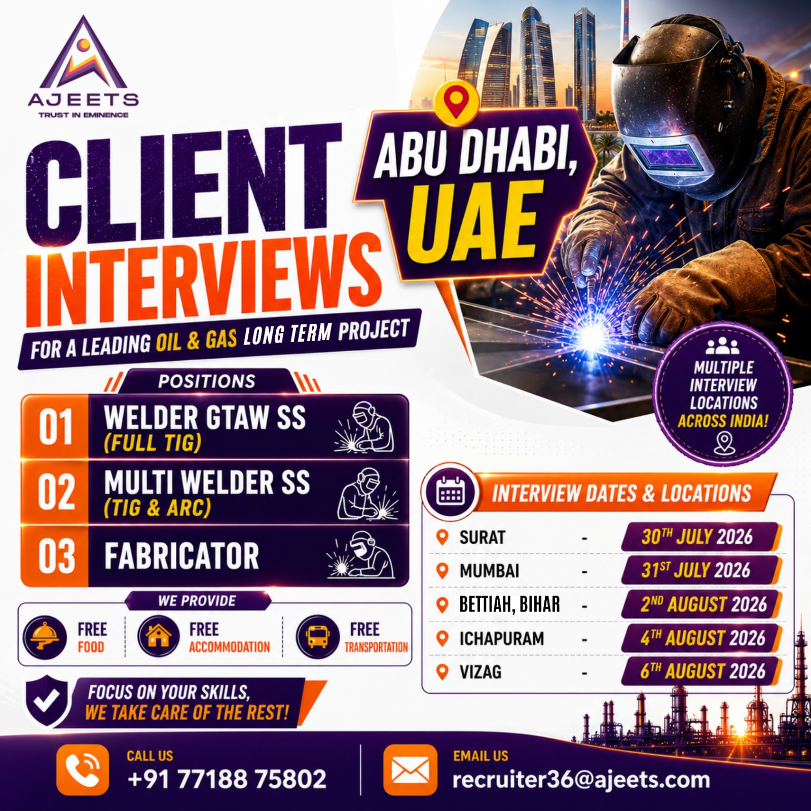 Required Welder for Abu Dhabi