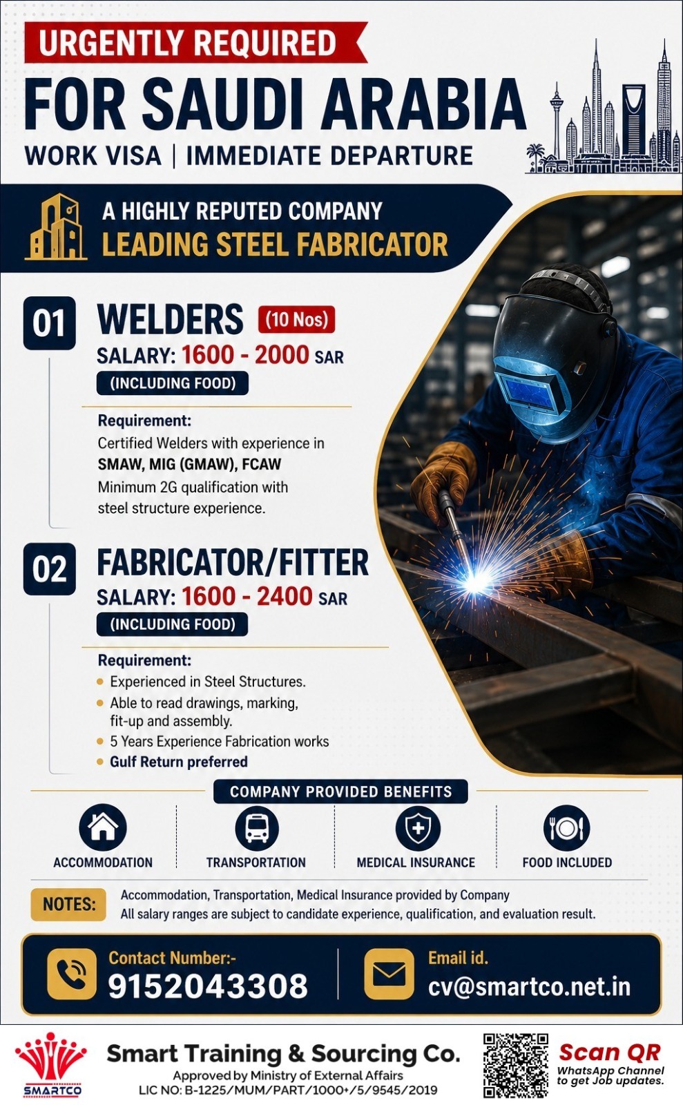 Steel Fabrication Jobs for Saudi Arabia