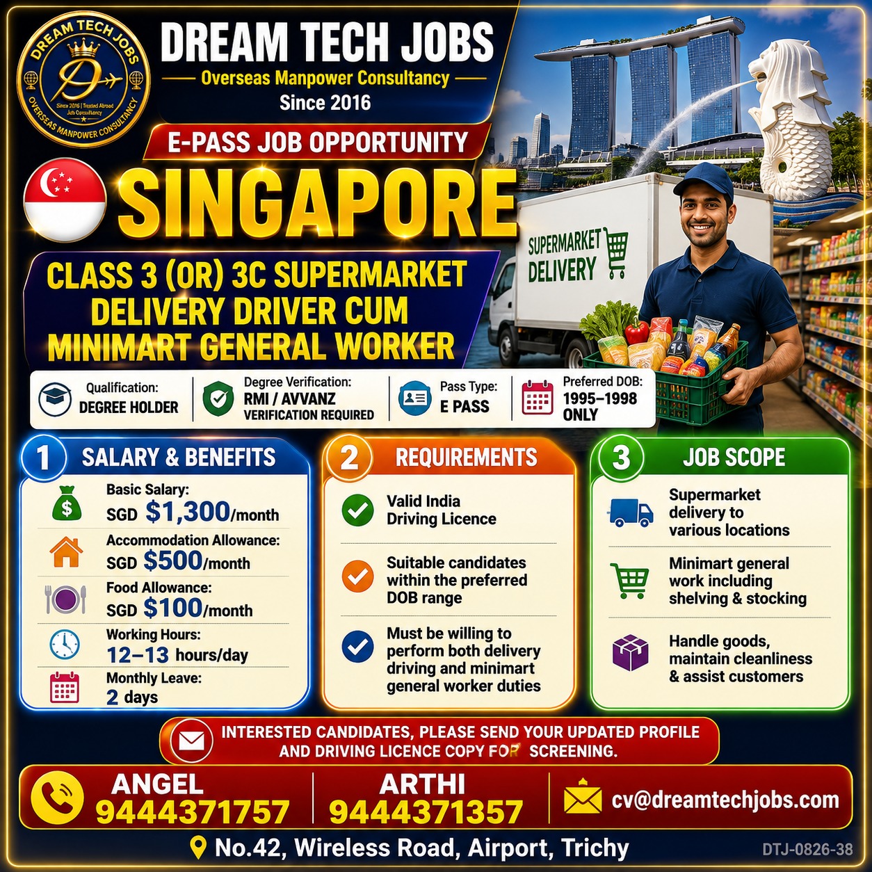 Class 3 (Or) 3C Supermarket Delivery Driver Cum Minimart General Worker