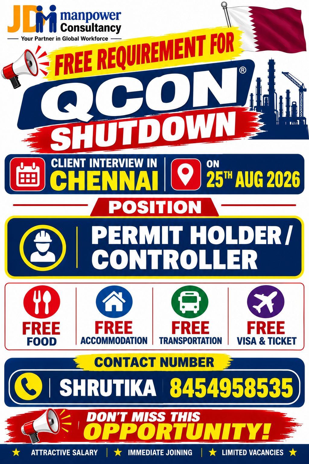 FREE REQUIREMENT FOR QCON SHUTDOWN PROJECT