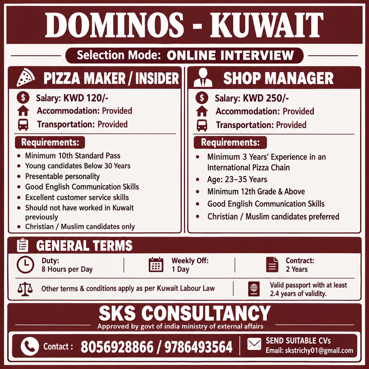 PIZZA MAKER / MANAGER