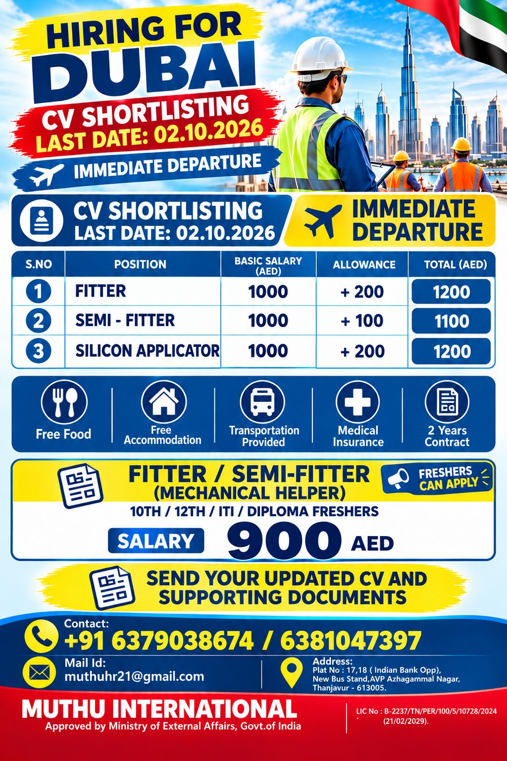 Hiring for Dubai - CV Shortlistingss