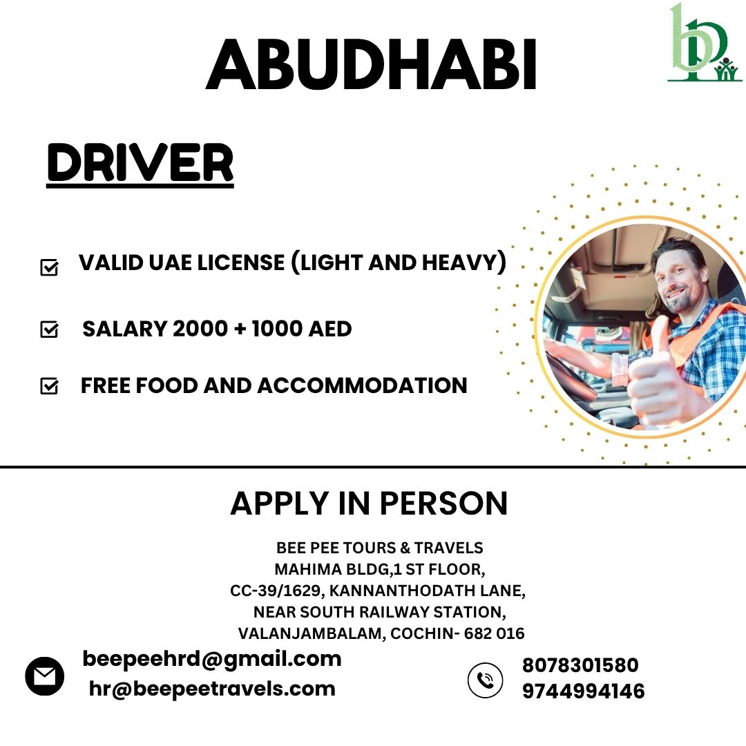 Driver — BEE PEE TOURS & TRAVELS, UAE, UAE