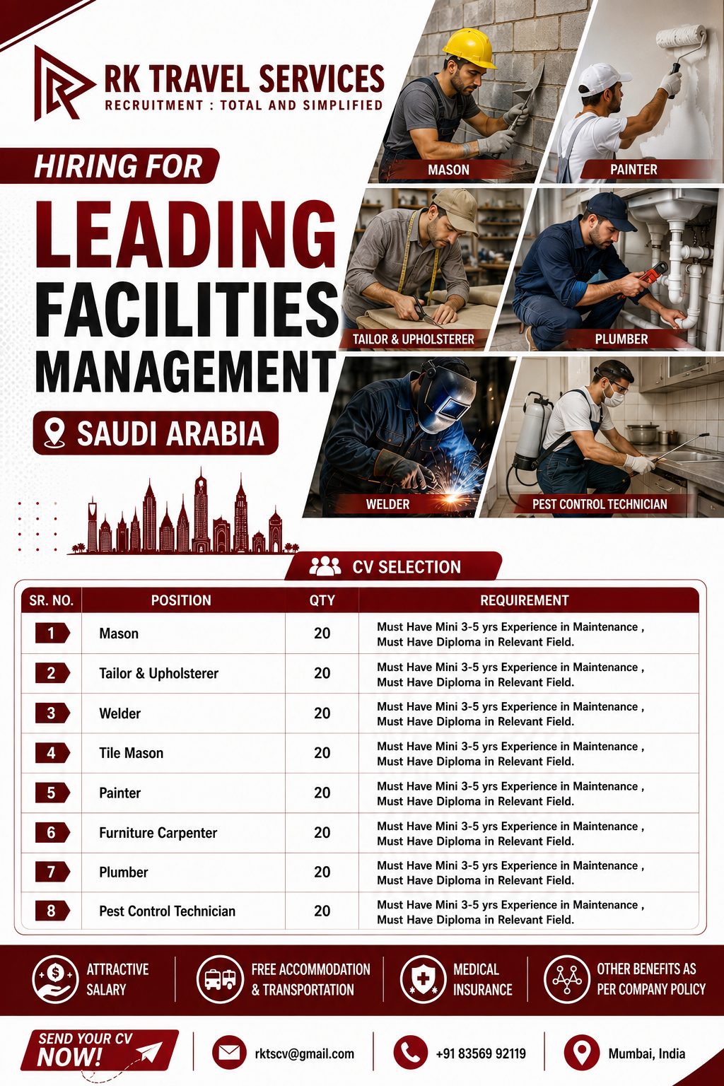 Hiring for Leading Facilities Management — RK Travel Services, Saudi Arabia