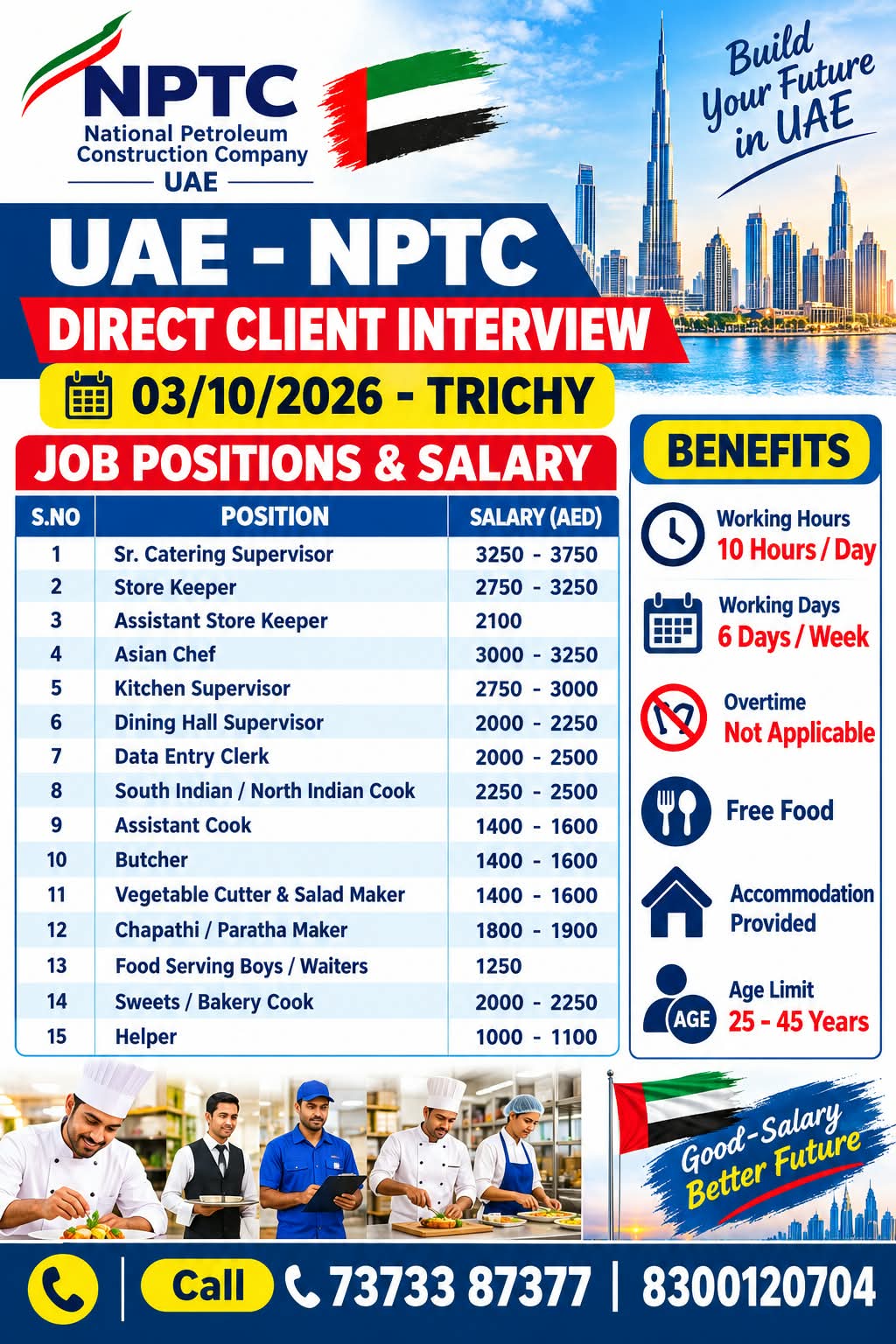 UAE CATERING JOB VACANCY