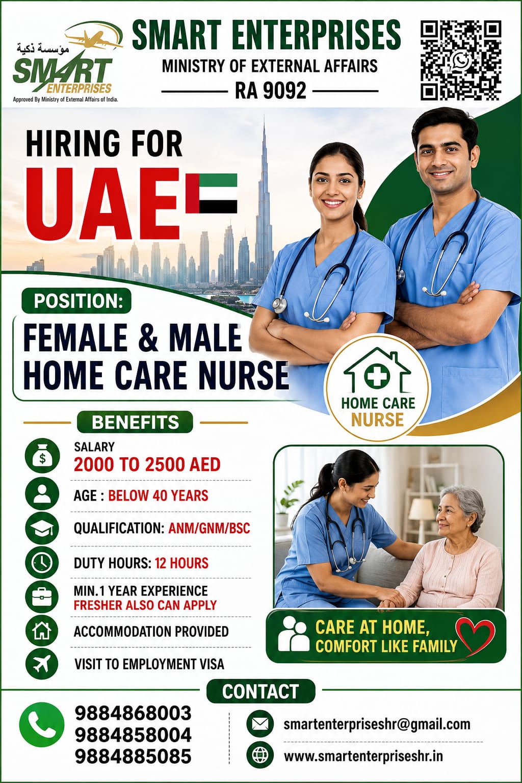 MALE AND FEMALE HOME CARE NURSES