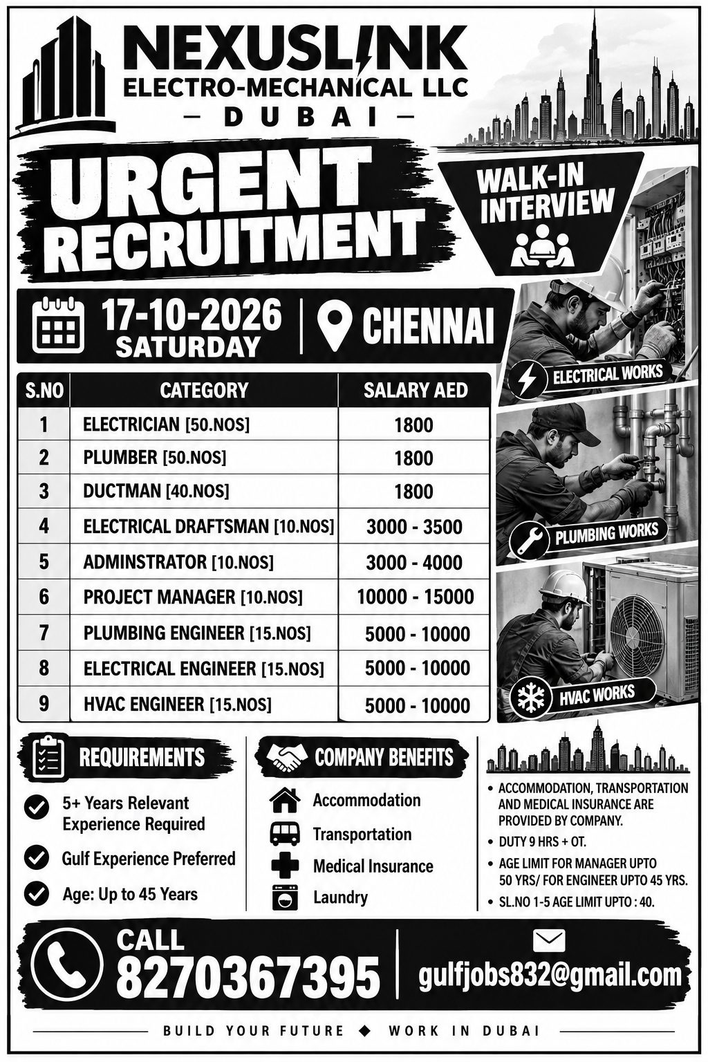 Urgent Recruitment - Multiple Positions