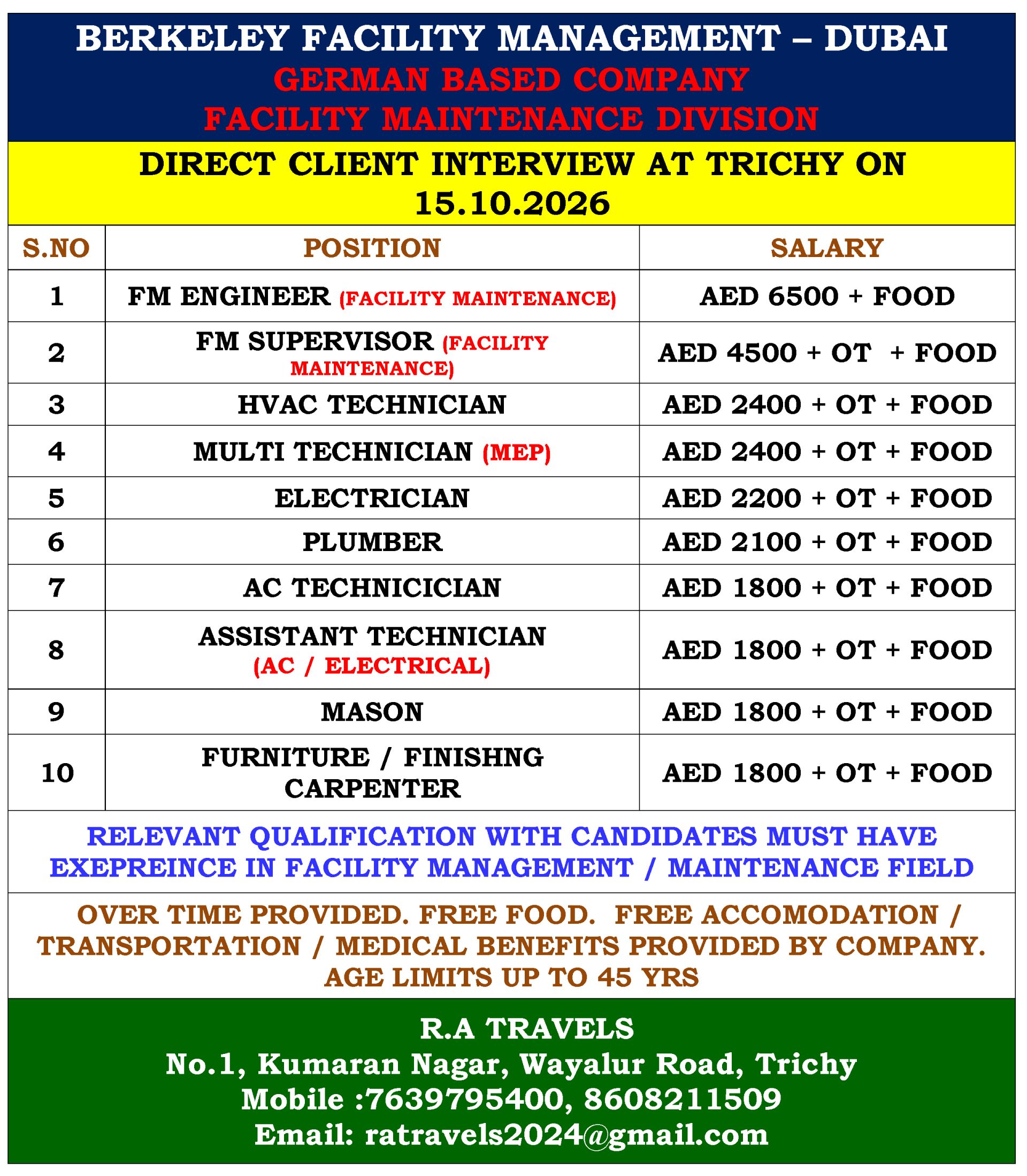 BERKELEY FACILITY MANAGEMENT – DUBAI