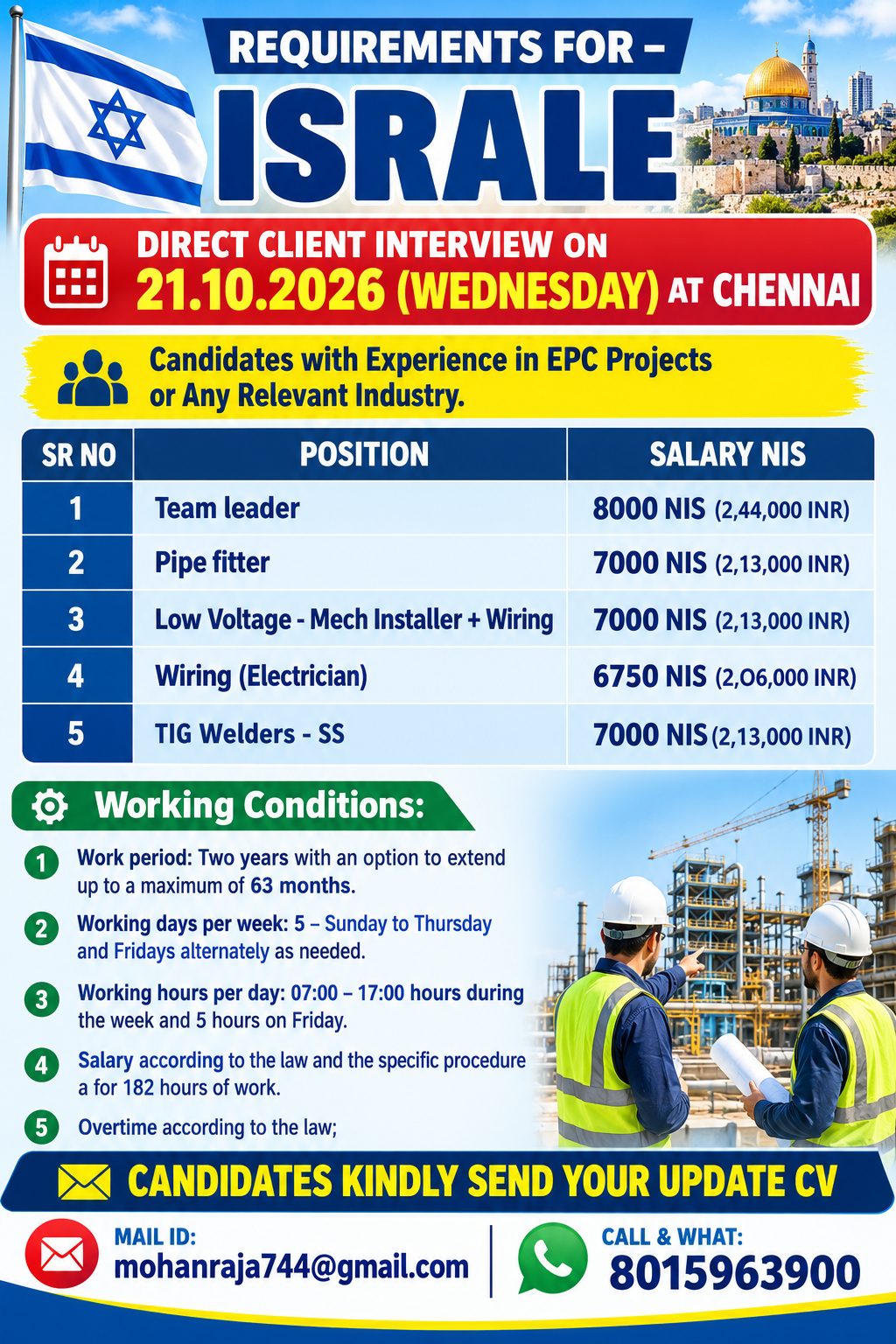 Requirements for Israel - EPC Projects