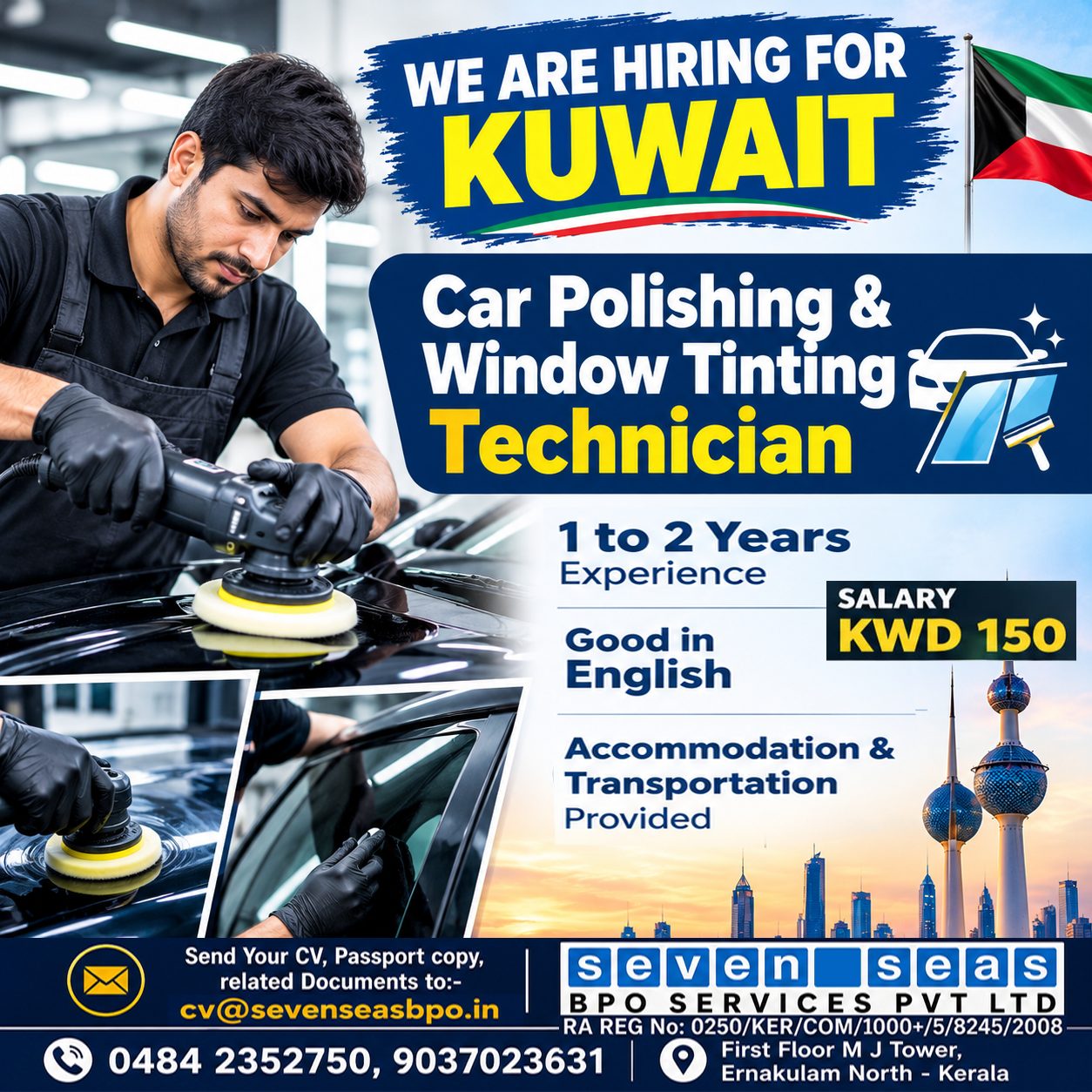 WE ARE HIRING FOR KUWAIT - CAR POLISHING AND WINDOW TINTING TECHNICIANS