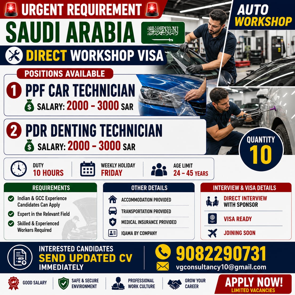 Auto Workshop Technicians - Saudi Arabia