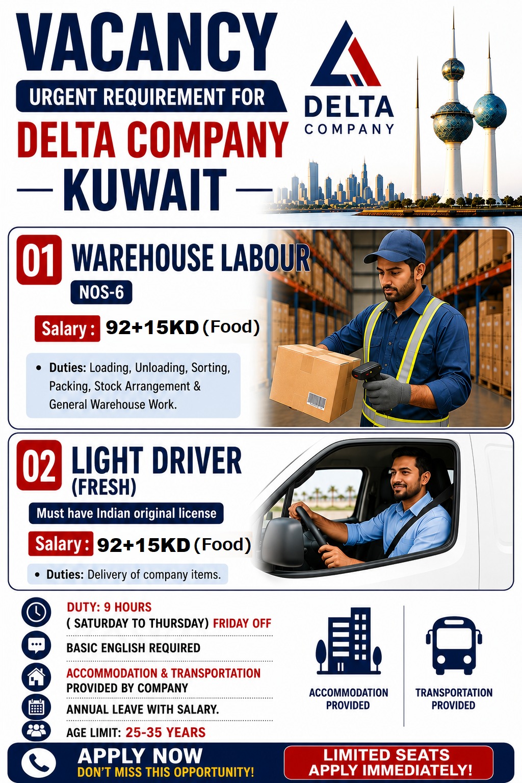 warehouse Labour and light driver