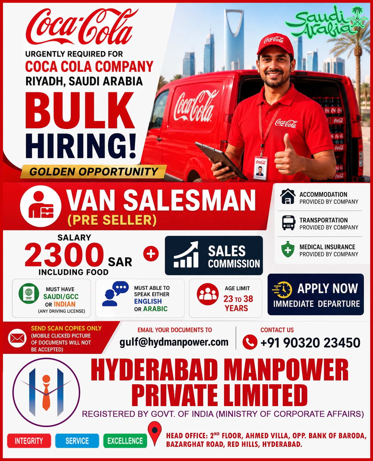 Van Salesman for Saudi Arabia
