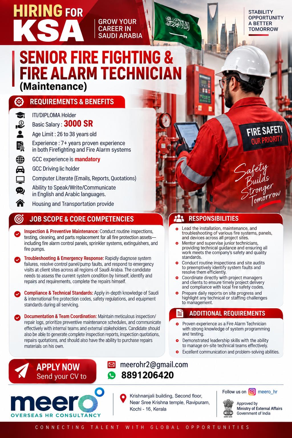 Senior Fire Fighting & Fire Alarm Technician (Maintenance)