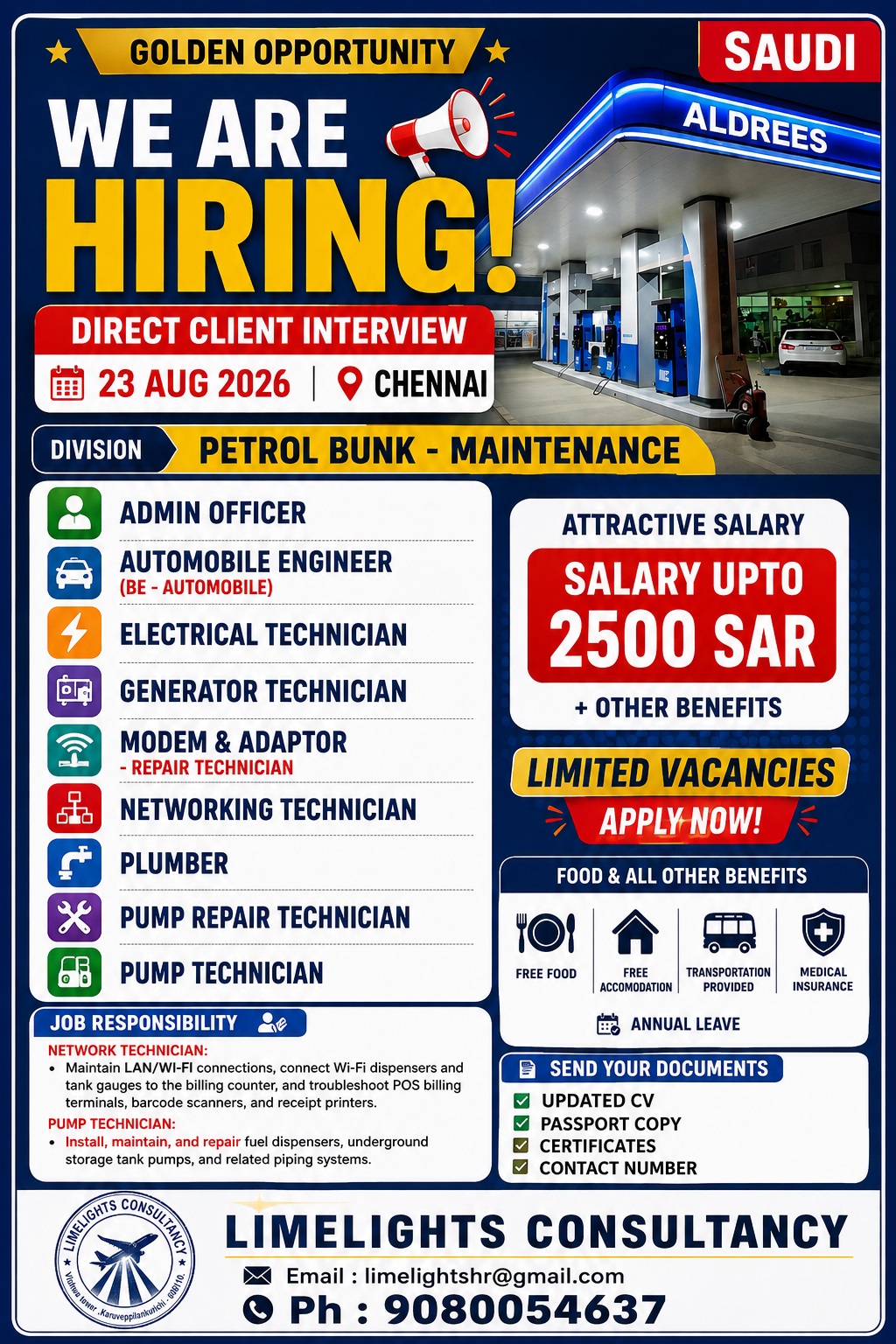Petrol Bunk - Maintenance Staff