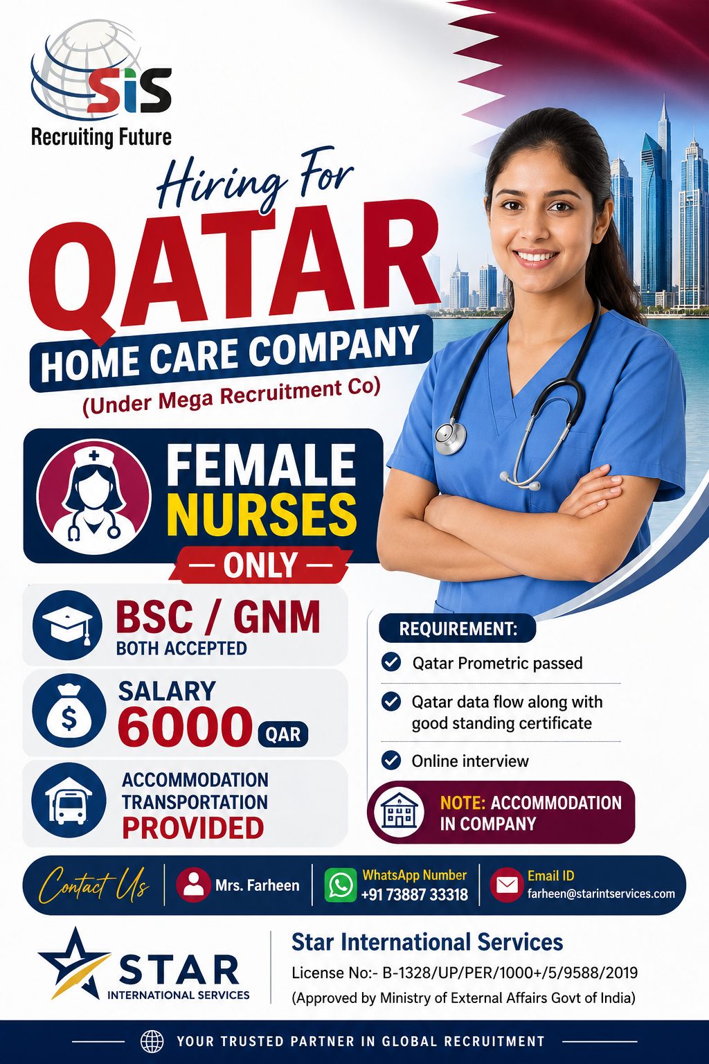 Female Nurses — Star International Services, Qatar