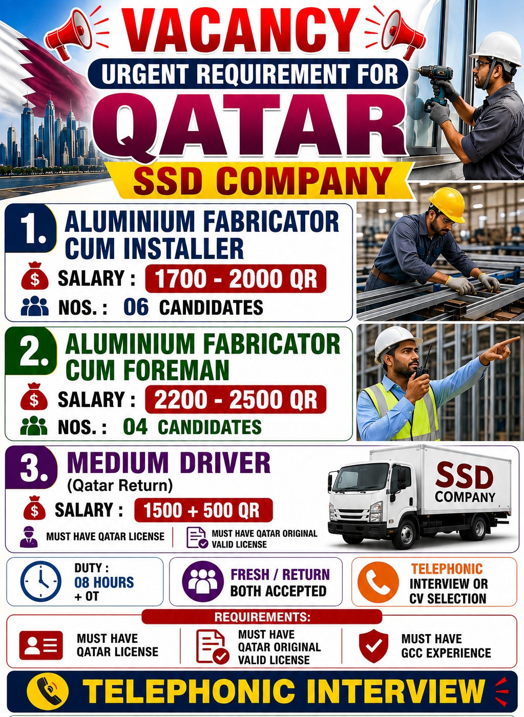 Aluminium Fabricator Driver