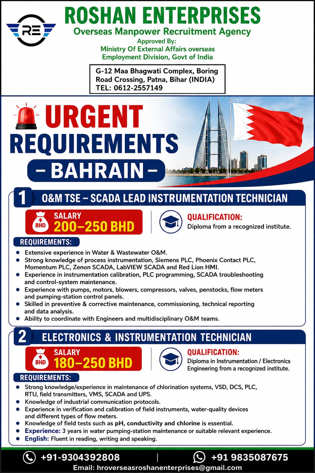 Urgent Requirements - Bahrain