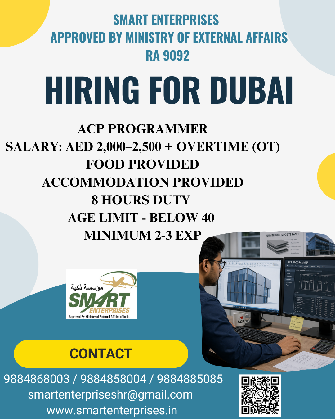 ACP Programmer — smartenterpriseshr@gmail.com, DUBAI