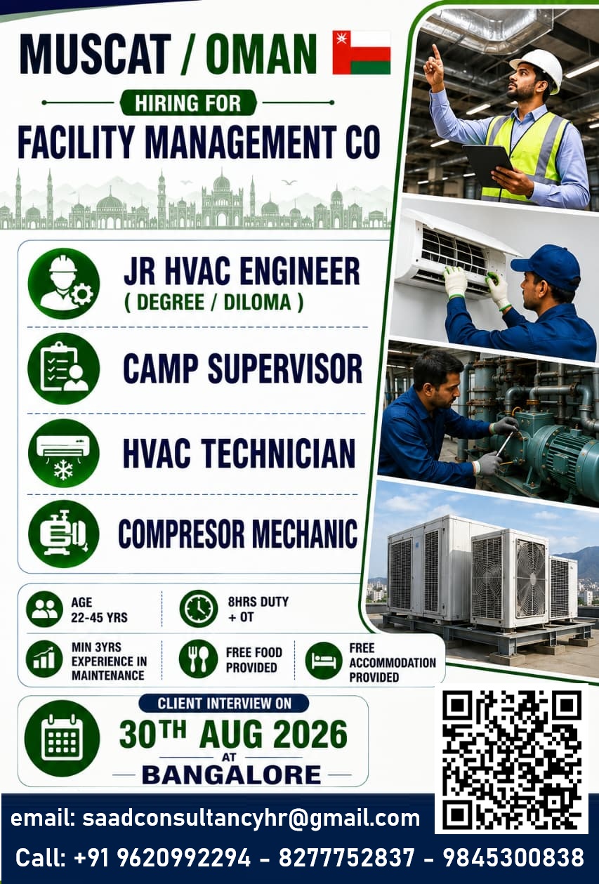 Facility Management Company - Multiple Positions