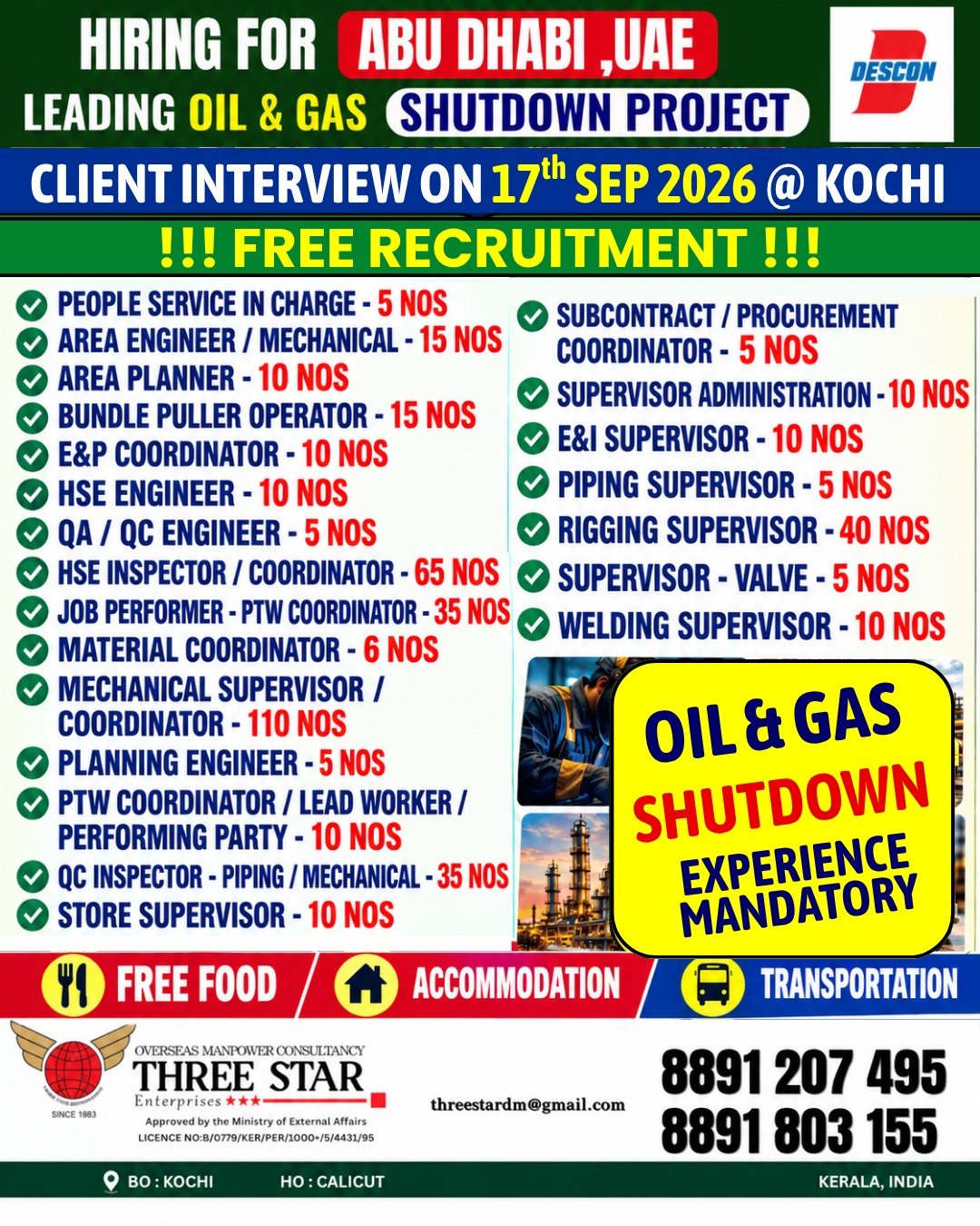 Abu Dhabi, UAE Oil & Gas Shutdown Project