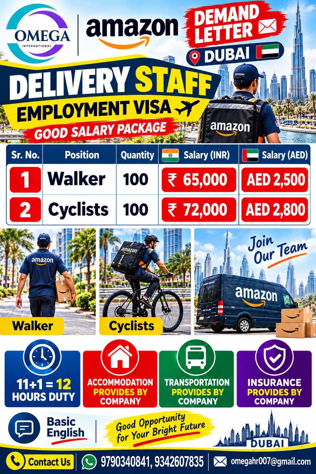Amazon Delivery Staff Employment Visa